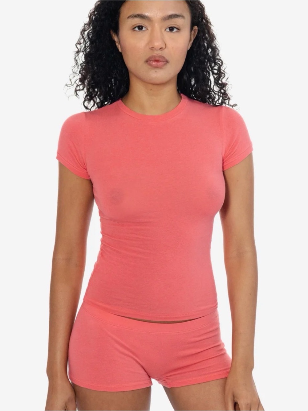 Los Angeles Apparel Coral Raglan Short Sleeve Tee XS/S